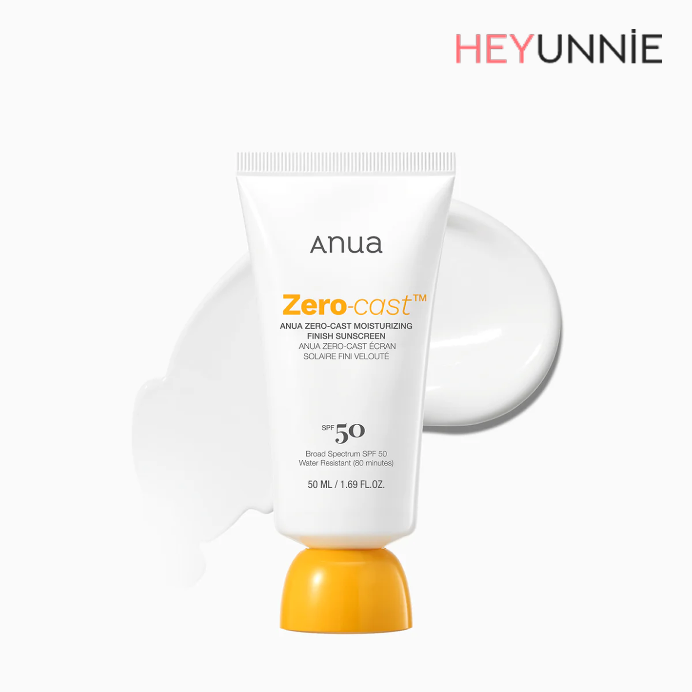 Anua Zero-Cast Moisturizing Finish Sunscreen SPF 50+ PA++++ 50ml